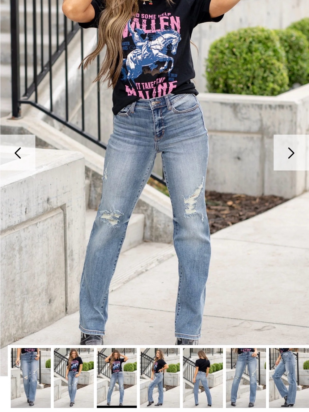 JUDY BLUE COASTAL CHILL HIGH RISE DISTRESSED DAD FIT JEANS